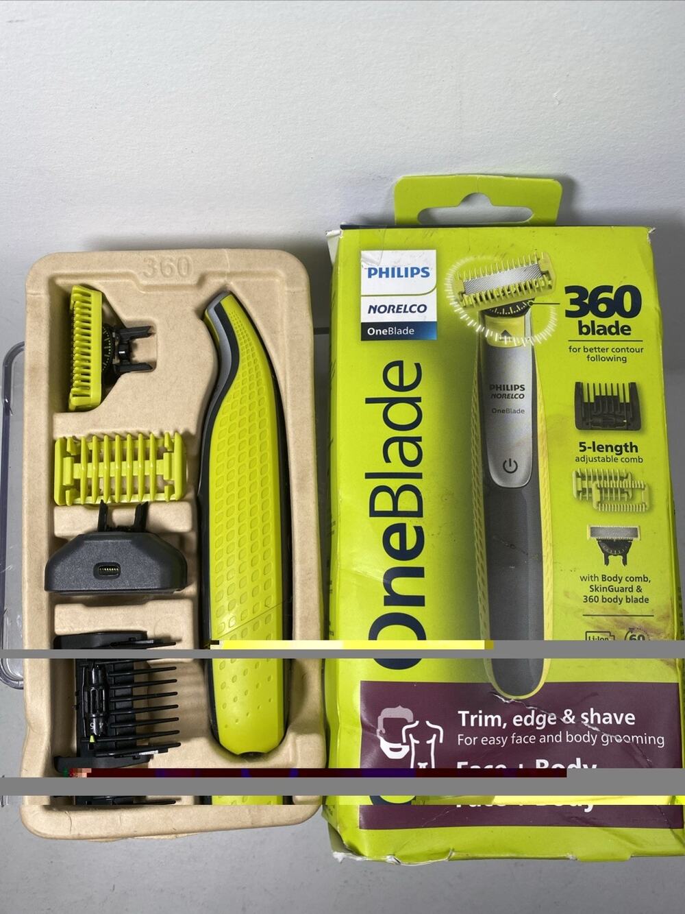 Philips Norelco QP2834/70 OneBlade 360 Face + Body, Trim/Edge/Shave